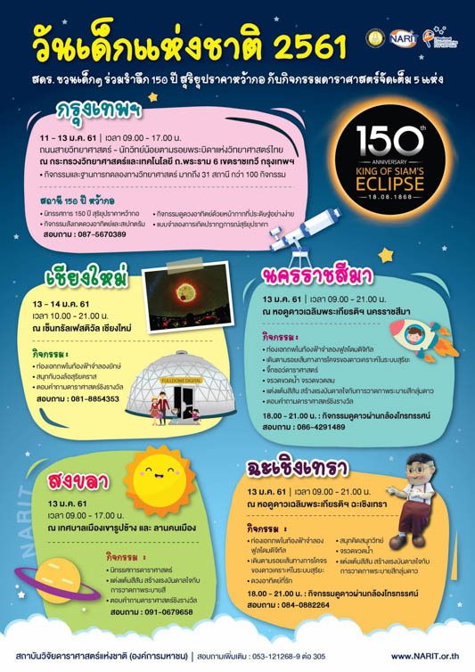 สดร. ยกทัพจัดงานวันเด็กแห่งชาติ 5 แห่ง จุดประกายอนาคตของชาติ สนใจดาราศาสตร์กันมากขึ้น